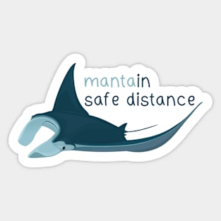 Manta ray safe distance reminder Sticker